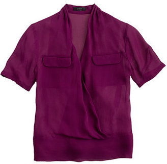 J.Crew Collection draped silk popover shirt