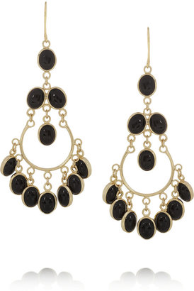 Isharya Gold-plated onyx earrings