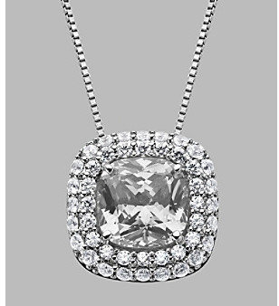 Swarovski Fine Jewelry Balentino® White Center Stone Sterling Silver Pendant & Chain Made With Cubic Zirconia Elements