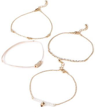 Forever 21 Cord and Chain Charm Bracelet Set