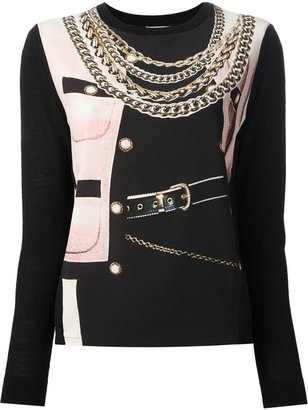 Moschino Cheap & Chic chain and buckle print T-shirt