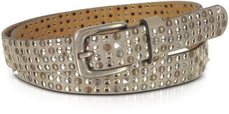 Forzieri Taupe Studded Leather Belt