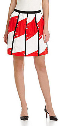 Vince Camuto Abstract Pleated Skirt