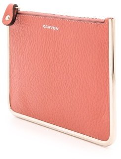 Carven Leather Zip Clutch