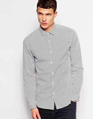 Selected All Over Geo Print Shirt In Skinny Fit