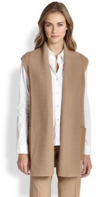 Lafayette 148 New York Wool Contrast-Pocket Vest