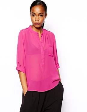 Vila Shirt With 3/4 Sleeves - Wild aster