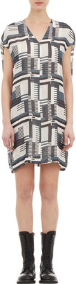 Rick Owens Geometric Stripe-Print Tunic Dress