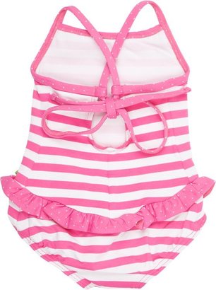 Florence Eiseman Stripe & Ruffle Swimsuit-Pink
