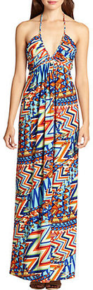 T-Bags 2073 T-bags Los Angeles Timeless Printed Stretch Jersey Halter Maxi Dress