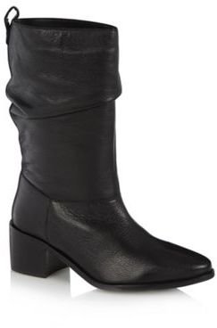 Faith Black leather calf length boots