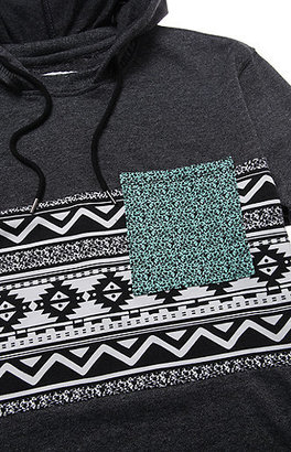 On The Byas Lang Pieced Print Hooded Pullover Shirt