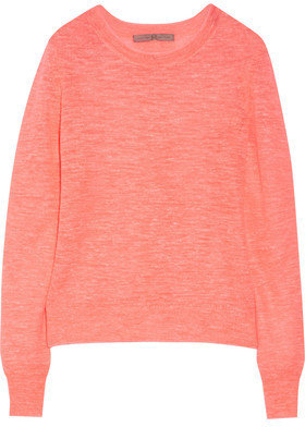 Halston Neon Linen-Blend Sweater