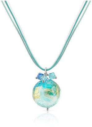 Murano House of Mare - Turquoise Glass Pendant w/ Lace