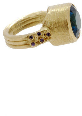 Lori Kaplan Jewelry - Gold Royal Blue Topaz Cocktail Ring