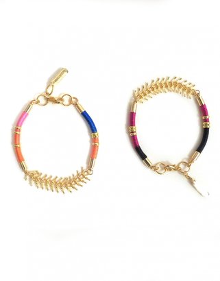 Celine H2o Golden Brass and Multicolored Cord Sparks & Bloom Bracelets