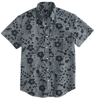 J.Crew Short-sleeve Japanese chambray shirt in indigo floral