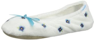 Isotoner Womens Embroidered Terry Slippers