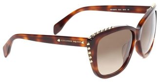 Alexander McQueen Metallic Cut-Off Stud Sunglasses