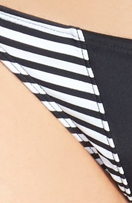 Volcom 'Optical Tropical' Stripe Detail String Bikini Bottoms (Juniors)