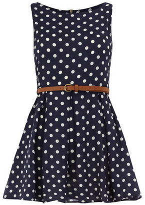 Alice & You Navy polka dot belted tunic