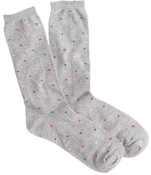 J.Crew Marled-dot trouser socks