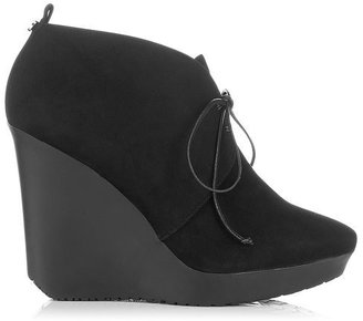 Jimmy Choo Baxter Smoke Suede Wedge Ankle Boots