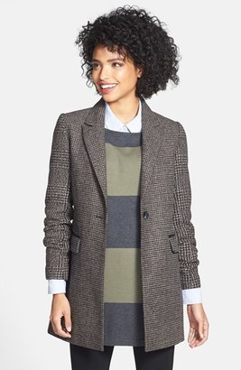 Laundry by Shelli Segal Tweed Single Breasted Reefer Coat