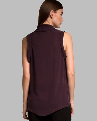 Halston Top - Sleeveless V Neck Drape Silk