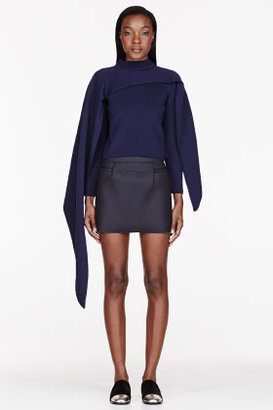 J.W.Anderson Navy Asymmetrical Layered sweater