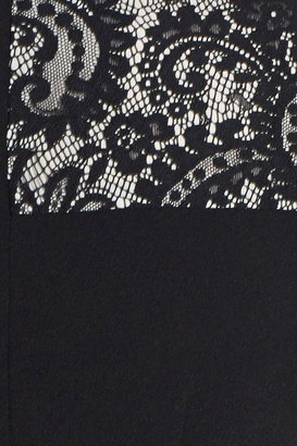 Eliza J Lace Panel Crepe Shift Dress (Petite)