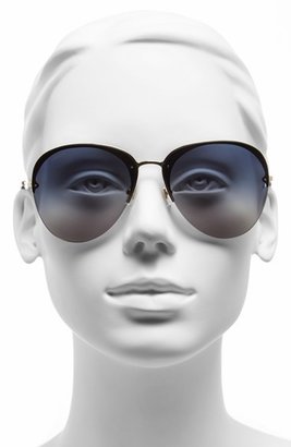 Miu Miu 'Noir' 60mm Semi-Rimless Aviator Sunglasses