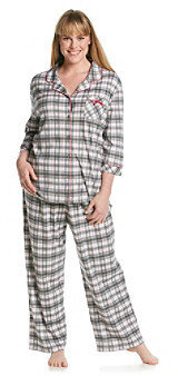 Karen Neuburger KN Plus Size Knit Girlfriend Pajama Set - Black Plaid