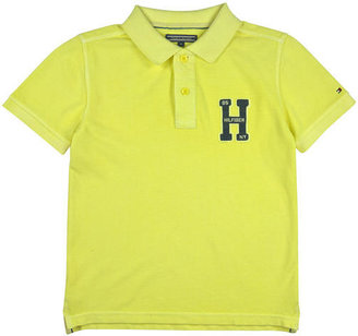 Tommy Hilfiger Short-sleeved neon yellow piqué polo