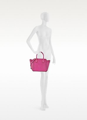 MCM Christina Shocking Pink Small Leather Tote