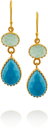Kevia Gold-plated stone drop earrings