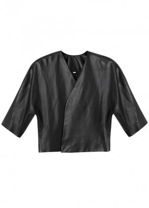 Adam Lippes Black cropped leather jacket