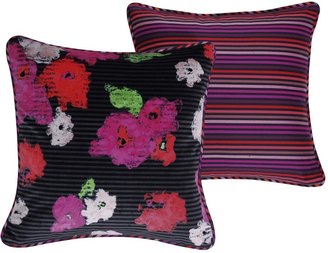 Sonia Rykiel Libre Stripe & Floral Cushion - Fuchsia