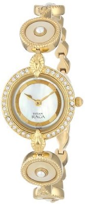 Titan Women's 9903YM02 Theme Raga Intricate Swarovski Elements Jewelry Inspired Gold-Tone Watch