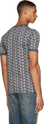 Dolce & Gabbana Black & Grey Dogs Print Scoop-Neck T-Shirt