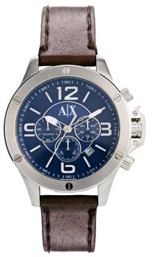 Armani Exchange Brown Leather Strap Watch AX1505 - Brown