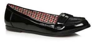 Red Herring Black hi shine textured loafers