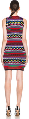 DSquared 1090 DSQUARED Textured Knit Dress in Stripes