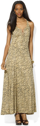 Lauren Ralph Lauren Sleeveless Tiger-Print Maxi Dress