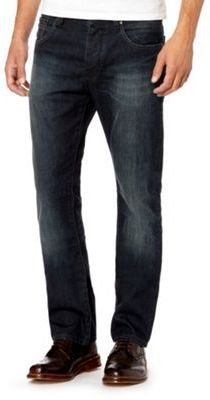 Jeff Banks Big and tall designer dark blue vintage wash straight leg jeans
