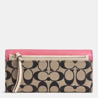 Coach Legacy Slim Envelope Wallet With Pop-Up Pouch In Printed Signature Fabric