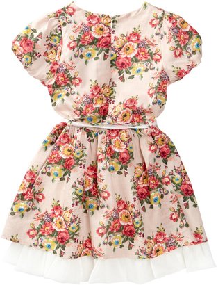Funkyberry Floral Print Short Sleeve Dress (Toddler & Little Girls)