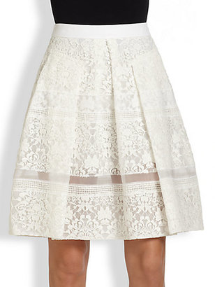 Rebecca Taylor Pleated Lace Skirt