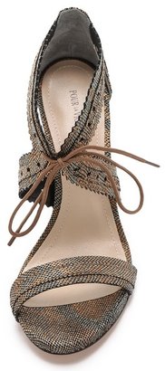 Pour La Victoire Shanna Metallic Lace Up Sandals