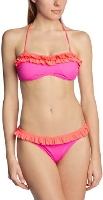 Tommy Hilfiger Women's Ruffle Bandeau Set Plain Bikini